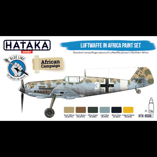 Luftwaffe in Africa paint set (6 colours) Optimised for Brushpainting  HTK-BS06-2