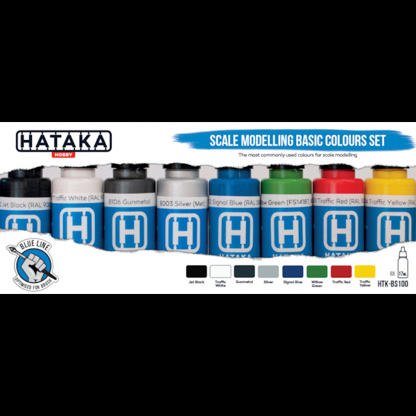 Scale Modelling Basic colours paint set (8 colours) Optimised for Brushpainting HTK-BS100