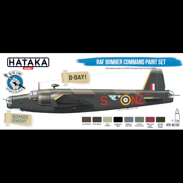 RAF Bomber Command paint set (8 colours) Optimised for Brushpainting HTK-BS102