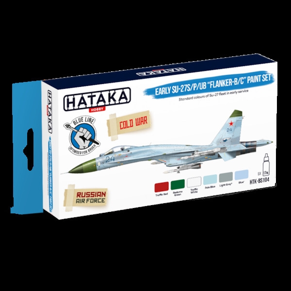 Early Sukhoi Su27S/P/UB Flanker B/C Paint set (6 colours) Optimised for Brushpainting HTK-BS104