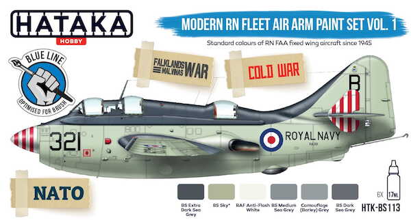 Modern Fleet Air Arm Paint set Volume 1 (6 colours) Optimised for Brushpainting ALSO USED BY DUTCH NAVY MLD! HTK-BS113