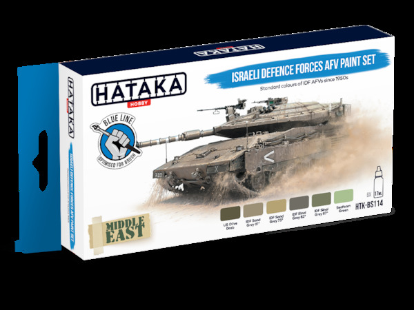 Israeli Defence forces AFV Paint set (6 colours) Optimised for Brushpainting HTK-BS114