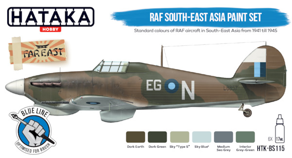 RAF South East Asia (SEAC) Colour Set (6 colours)  Optimised for Brushpainting  HTK-BS115