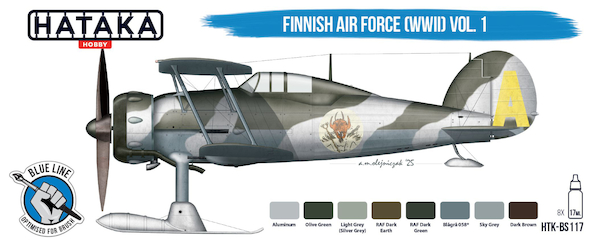Finnish WWII Air Force Volume 1 Paint Set (8 colours) Optimised for Brushpainting  HTK-BS117