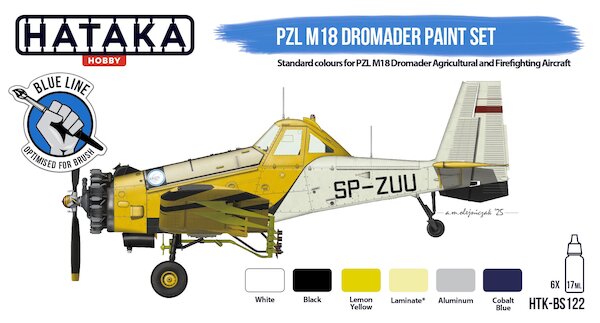 PZL M18 Dromader Paint Set (8 paints) (6 colours) Optimised for Brushpainting HTK-BS122