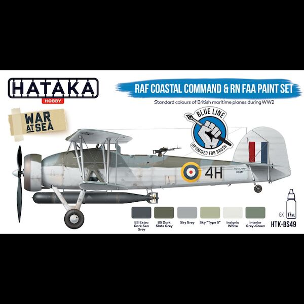 RAF Coastal Command and Royal Navy/FAA Paint set set (6 colours) Optimised for Brushpainting HTK-BS49