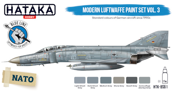 Modern Luftwaffe paint set vol. 3 (6 colours) Optimised for Brush Paint HTK-BS61