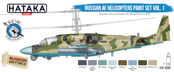 Russian AF Helicopters paint set vol. 1 (8 colours) Optimised for Brush Painting HTK-BS86