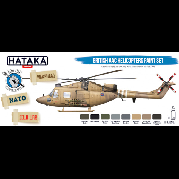 British AAC helicopters paint set (8 colours) Optimised for Brushpainting HTK-BS87