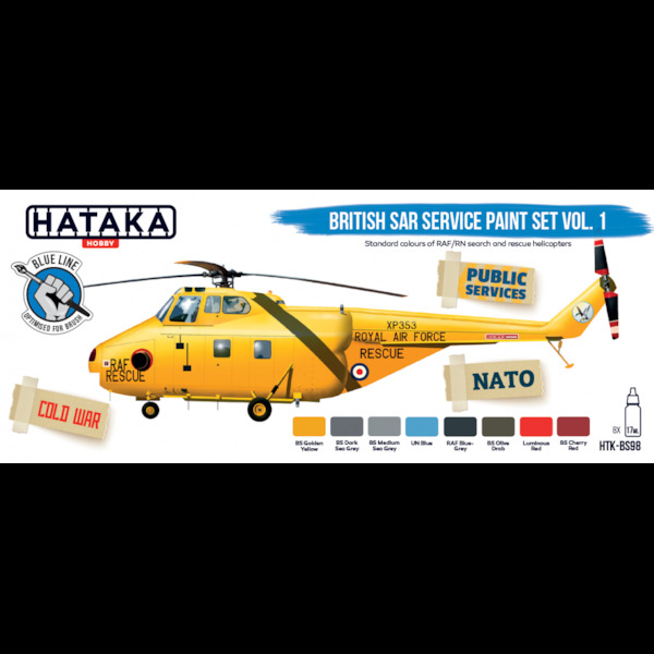 British SAR Service paint set (8 colours) Vol 1 Optimised for Brushpainting HTK-BS98
