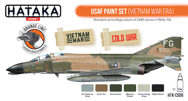 USAF Paint Set (Vietnam war-era) Paint Set (6 Colours) HTK-CS09
