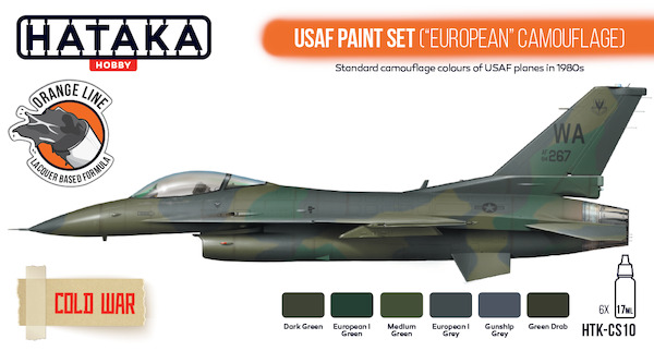 USAF Paint Set ("European" Camouflage)Paint Set (6 Colours) HTK-CS10