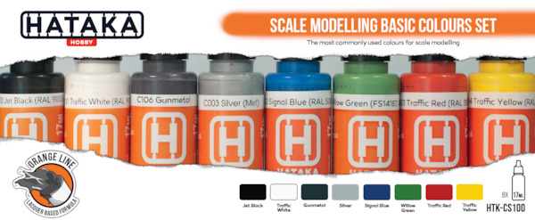 Scale Modelling Basic Colours  Paint Set  (8 Colours)  HTK-CS100
