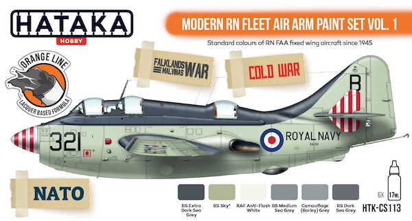 Modern Royal Navy Fleet Air Arm Paint set Vol.1  (6 colours) ALSO USED BY THE DUTCH MLD)  HTK-CS113