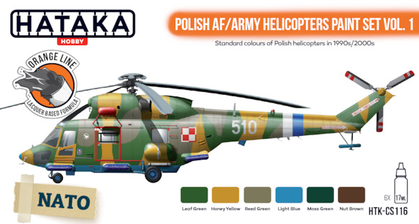 Polish Air Force/Army Helicopters Paint set (6 colours) HTK-CS116
