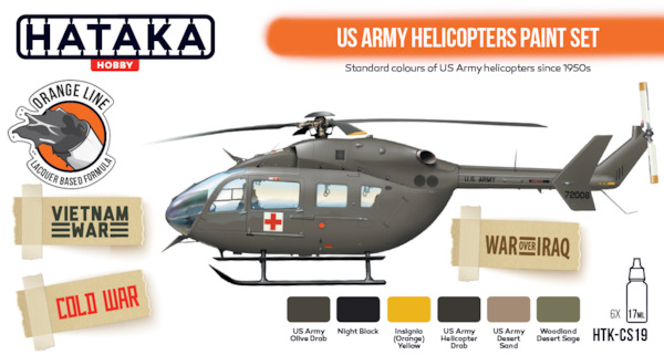 US Army Helicopters Paint Set (6 Colours) HTK-CS19