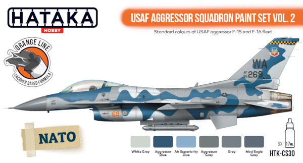 USAF Agressopr Squadron  Paint set Vol. 2 (6 colours)  HTK-CS30