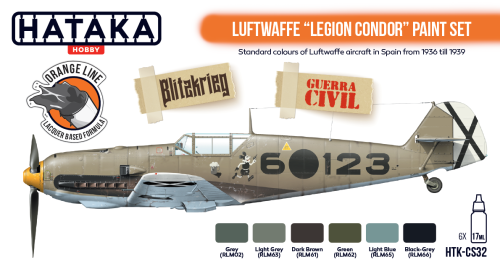 Luftwaffe 'Legion Condor" paint set (6 colours)  HTK-CS32
