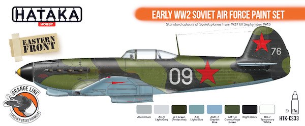 Early WW2 Soviet Air Force Paint set (8 colours)  HTK-CS33