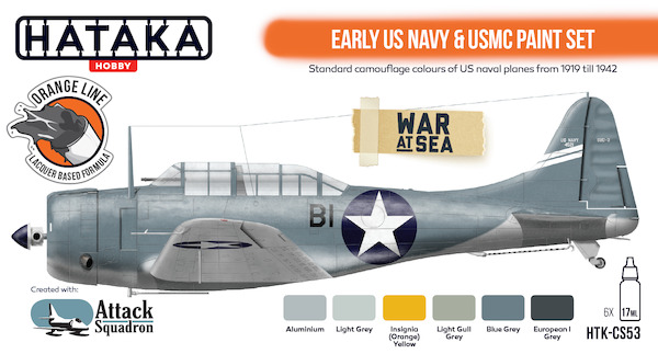 Early US Navy and Marine Corps Paint set (6 colours)  HTK-CS53