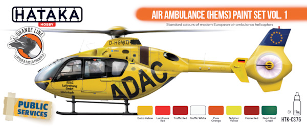 Air Ambulance (HEMS) Paint set Vol.1 (8 Colours) HTK-CS76