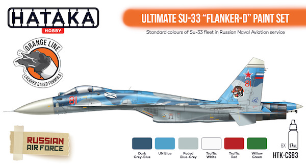 Ultimate Su33 "Flanker D" paint set (Standard colours of Su33 in Russian Naval Services) (6 colours)  HTK-CS83