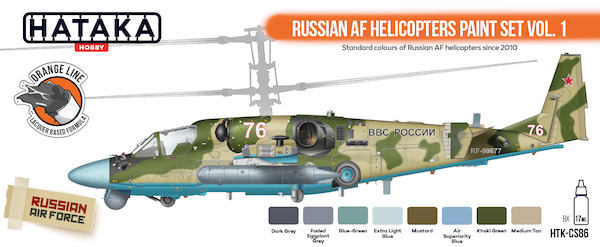 Russian AF Helicopters paint set vol. 1 (8 colours)  HTK-CS86