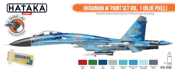 Ukrainian AF paint set vol. 1 (Blue Pixel)  (8 Colours)  HTK-CS96