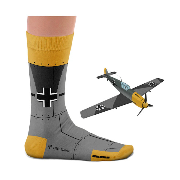 Pair of war machine socks: German Messerschmitt Bf-109. SOCK BF109