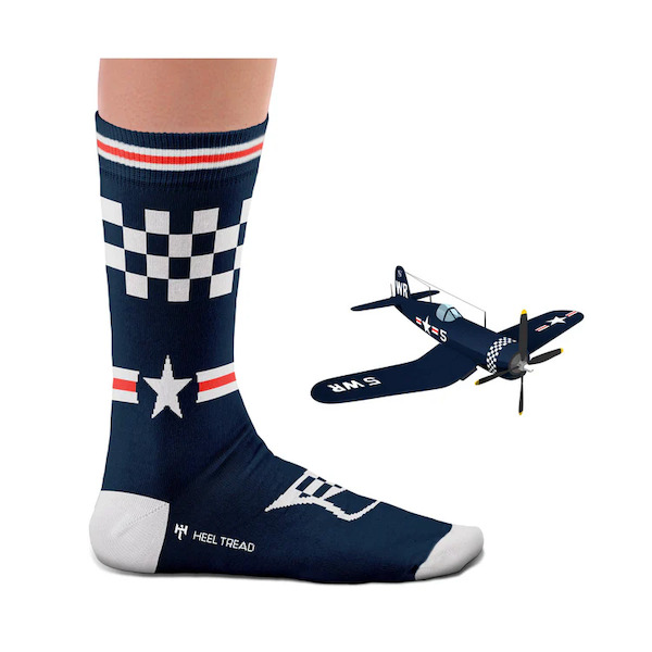 Pair of war machine socks: USAF F4U Corsair  SOCK Corsair