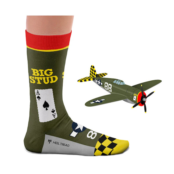 Pair of war machine socks: USAF Republic P-47 Thunderbolt Big Stud  SOCK P47
