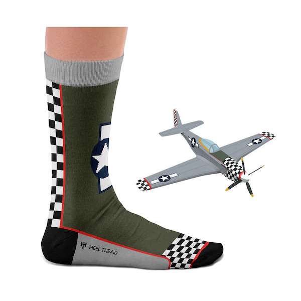 Pair of war machine socks: USAF North American P51D "Mustang" SOCK P51