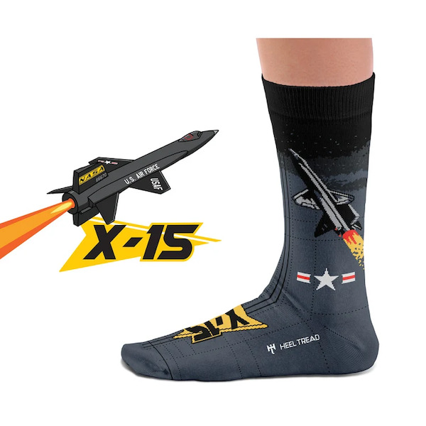 Pair of war machine socks: USAF X-15  SOCK X-15
