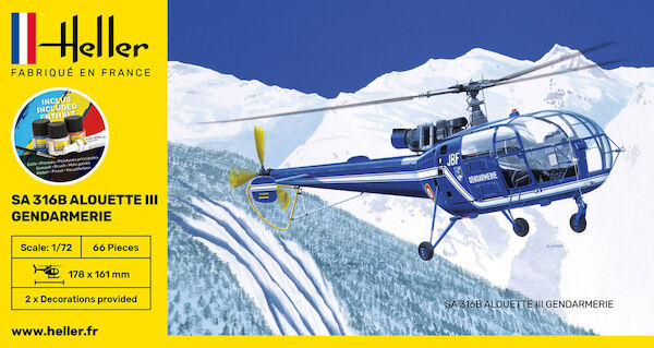 Starterset Alouette III Gendarmerie with paint  56286
