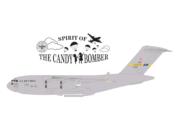 C17A Globemaster III USAF 437th Airl. W. Spirit o/t Candy Bomber  537964