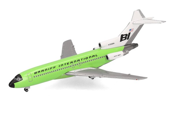 Boeing 727-100 Braniff International, solid lime green N300BN 537988