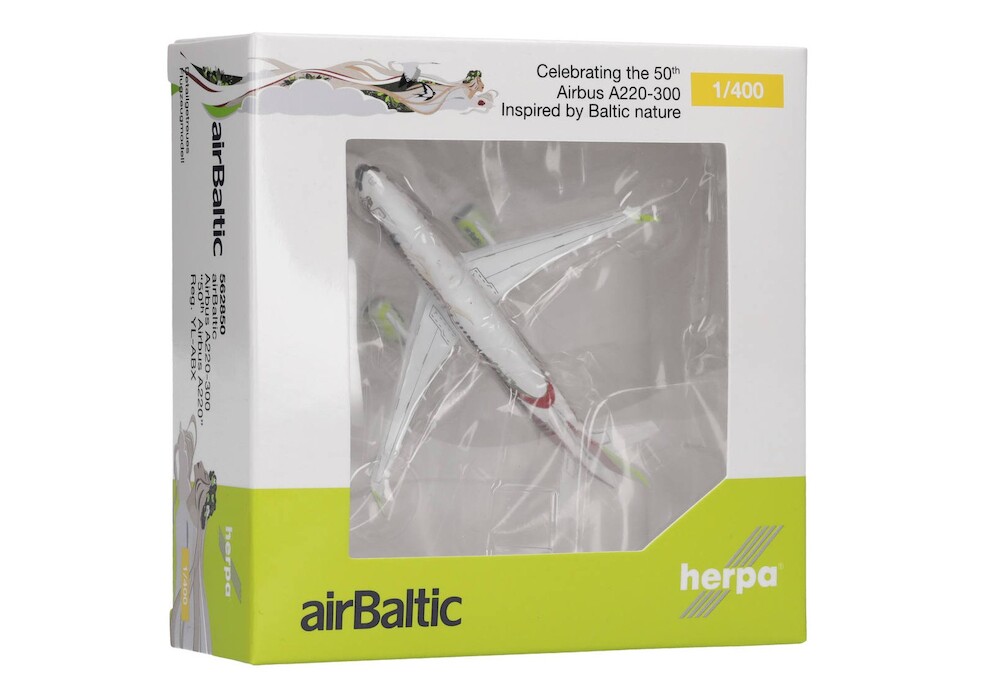 Modellino Aereo Herpa 535298 JetBlue Airbus A220-300 In Scala, Collezione Wings, Multicolore - 2