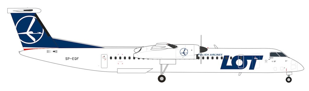 Avion Miniature HERPA Bombardier Q400 LOT Polish Airlines 1/500 – Neuf (HER538077)