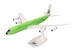 Boeing 707-300 Braniff solid lime green N7097