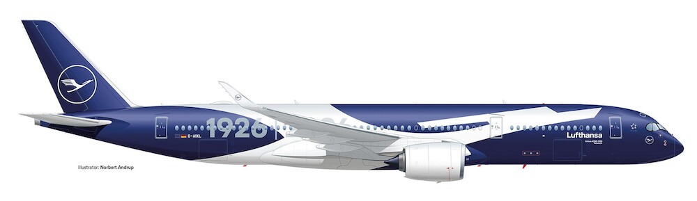 Herpa Wings 614924 Airbus A350-900 Lufthansa 100 years D-AIXL