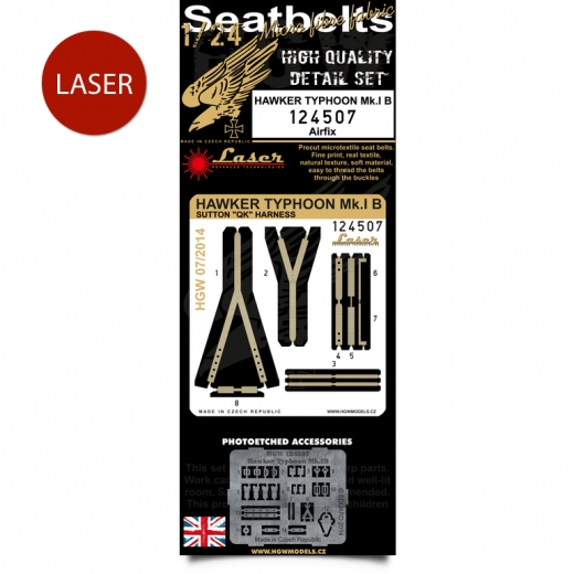 Hawker Typhoon Mk1B Seatbelts (Airfix)  HGW124507