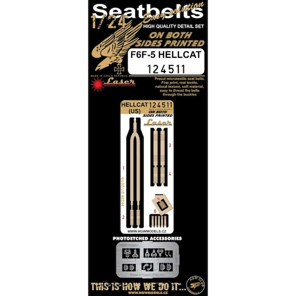 F6F-5 Hellcat Seatbelts (Airfix)  HGW124511