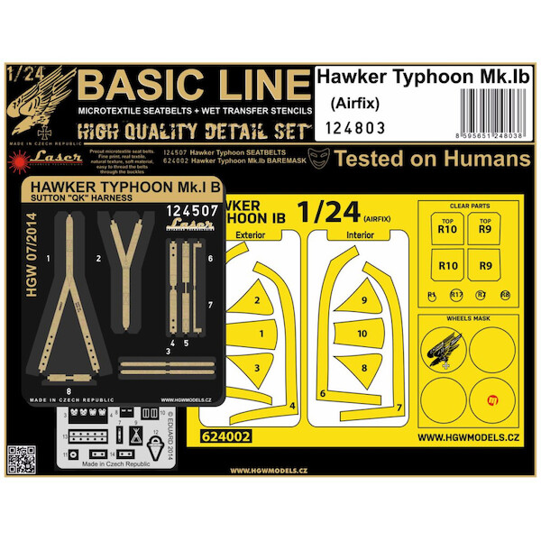 Hawker Typhoon MK1b  Seatbelts and Mask (Airfix)  HGW124803