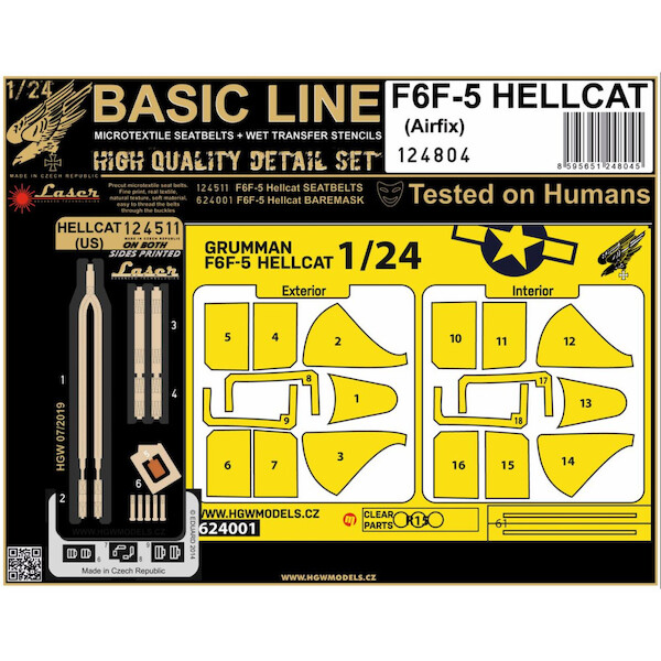 Grumman F6F-5 Hellcat Seatbelts and Mask (Airfix) HGW124804