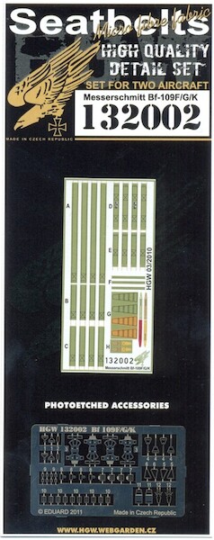 Messerschmitt BF109G Seatbelt set (Hasegawa) HGW132002