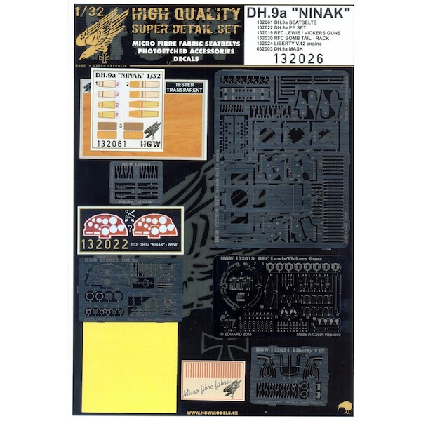 DH.9a "NINAK" Superset PE set + decals - NEW  HGW132026