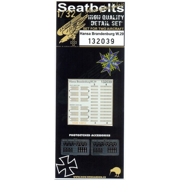 Hansa W29 Seatbelt set (Wing Nuts)  HGW132039