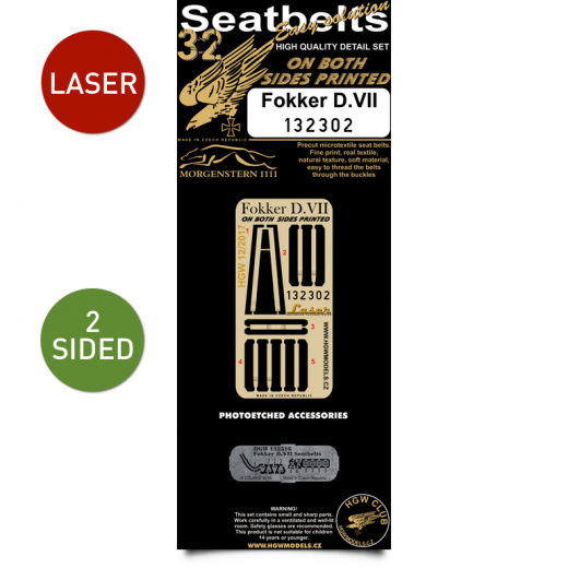 Fokker DVII  Seatbelt set twosided (Wingnut Wings)  HGW132302