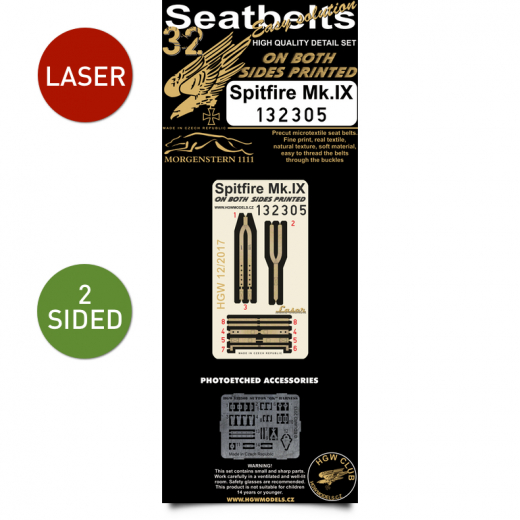 Spitfire MKIX Seatbelt set twosided printed HGW132305