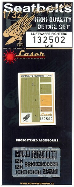 Luftwaffe Fighter (Late) Seatbelt set Laser cut  HGW132502